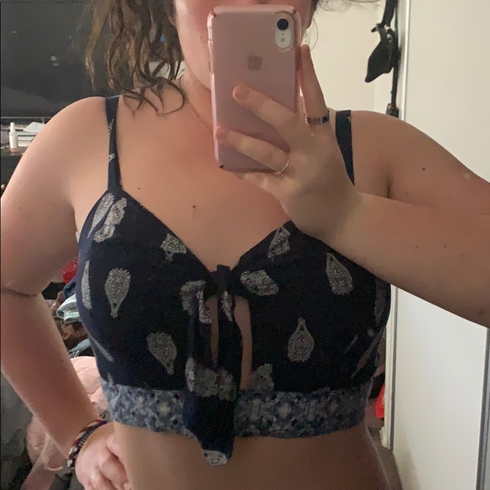 Navy blue Band of Gypsies Crop